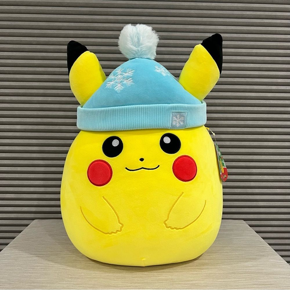 Squishmallows Pikachu Plush Toy with Blue Hat